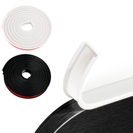 ZOWZOW U-Shape Edge Banding Trim - 0.6" x 16ft Self Adhesive TPE Edging for Countertops, Cabinets & Furniture Restoration - Flexible Edge Protector Strip, White