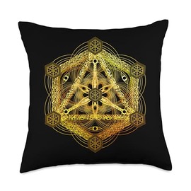 Sacred Geometry Metatron’s Cube Merkaba Esoteric Spiritual Throw Pillow