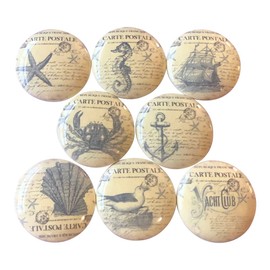 Twisted R Design Cabinet Knobs, Knobs for Kitchen Cabinets and Drawers, Matching Cabinet Knobs and Pulls, 1.5" Round Dresser Knobs (Set of 8 Vintage Seaside Wood Knobs)