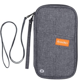 RFID Blocking Travel Passport Wallet Holder, Homchen Document Organiser Case Credit Card Holders for Men and Women (Grey)
