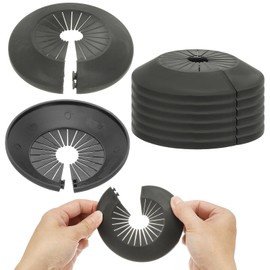 PATIKIL 58mm Plumbing Cover Plates, 9 PCS Wall Split Flange Pipe Cover Decoration Escutcheon Plate Collar Flange Water Pipe Cover Decoration PP Plastic for Wall Pipe Tube Hole, Black