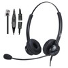 MKJ Wired Headphone with Microphone Noise Canceling, Corded RJ9 Telephone