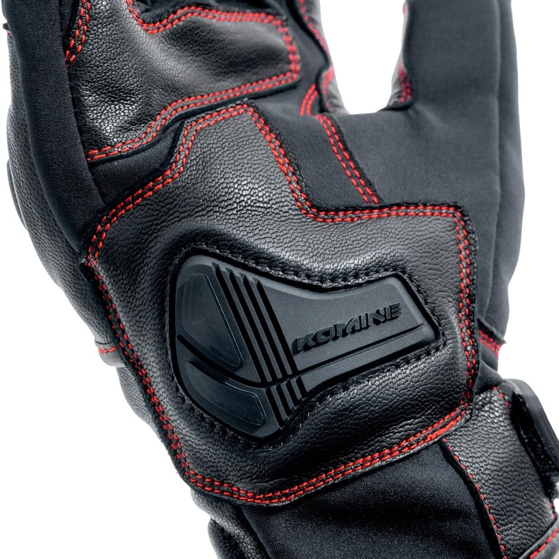 Komine GK-856 Motorcycle High Protective Leather Windproof Gloves HG Black