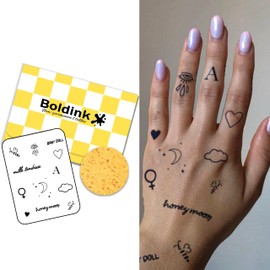 Boldink Semi-permanent tattoos, party gifts, realistic finger tattoos, waterproof and non-reflective, suitable for boys and girls, exquisite packaging（Finger Tattoo 15）