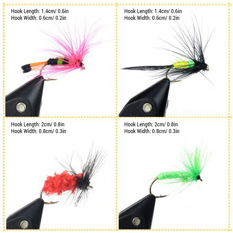 100pcs Fly Fishing Flies Kit Dry Wet Fly Fishing Flies