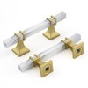 Rergy Cabinet Handles Marble Drawer Pulls and Knobs, 10Pack White