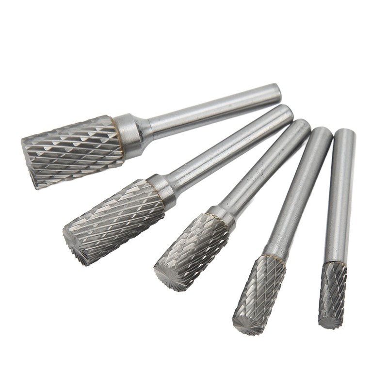 Double Cut Carbide Burrs Rotary Files Set 6mm Shank for