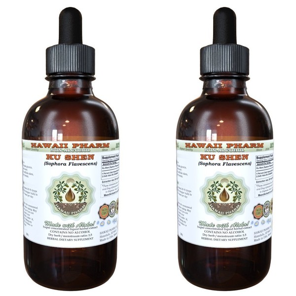 HawaiiPharm Ku Shen Alcohol-Free Liquid Extract, Ku Shen, Sophora (Sophora Flavescens) Root Glycerite Herbal Supplement 2x2 oz