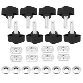 Qiilu 8Pcs Universal Hard Top Fasteners Tornillos de mariposa Tuercas Tornillos Kit Fit para YJ TJ JK 1995 1996 1997 1998 1999 2000 2001 2002 2003 2004 2005 2006 2007