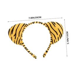 Healeved 3Pcs Plush Animal Ear Hair Hoops Adorable Leopard Zebra Tiger Headdresses for Party Cosplay Costume Photo Props Soft and Lovely Hair Accessories