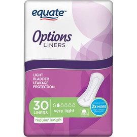 Equate Options Liners Protección de la vejiga, comparado con los forros de posición, 26 forros (paquete de 2)