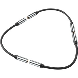 3.5mm Female to Female Audio Adapter Cable TRS Stereo Jack AUX Extension Wire Connector Coupler Cord for Headphones, Car Stereo- 15cm/6inch, 3 Pack - Silver