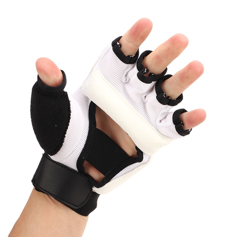 1 Pair Taekwondo Gloves Breathable Elastic Half Finger Kickboxing Boxing