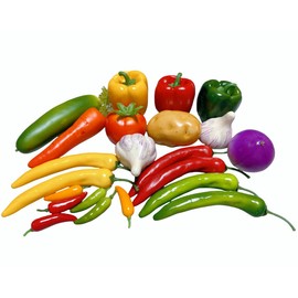 Generic 22pcs Realistic Artificial Fake Vegetables, Artificial Vegetables for Decoration, Home Kitchen Decor,PU Simulation Vegetable,Artificial Bell Peppers, Normal, HC2426-V22