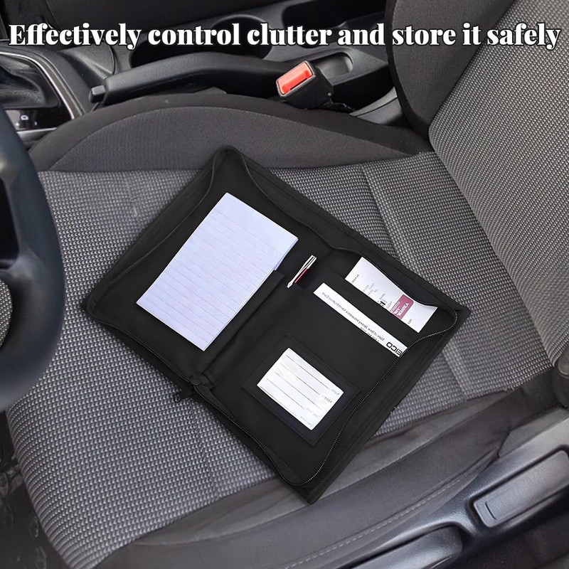 BlinBlin Car Document Holder with Multiple Pockets - Oxford Fabric