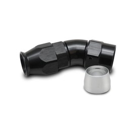 Vibrant Power 28308 Fitting, Hose End, Full Flow, PTFE, 30 Degree, Reusable, 8AN Hose, 8AN Female Thread, Aluminum, Black Anodized, use with Vibrant 18000 series PTFE Lined Flex Hose, each