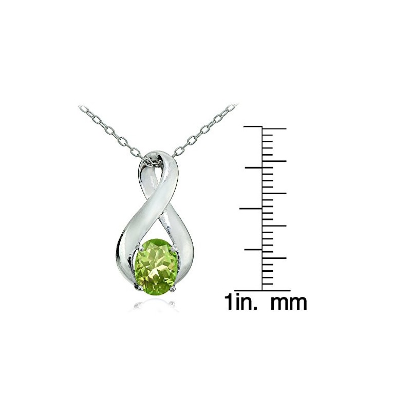 Plata de Ley auténtica o creado Gemstone colgante de infinito