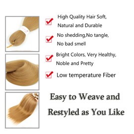 Pre-Stretched Braiding Hair Extensions Synthetic Crochet Braids Yaki Texture 26 Inch 6 Packs Full Head Hot Water Setting Professional Twist Braid Hair (26inch, #27)