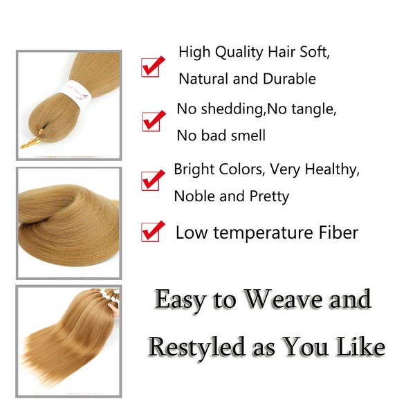 Pre-Stretched Braiding Hair Extensions Synthetic Crochet Braids Yaki Texture 26