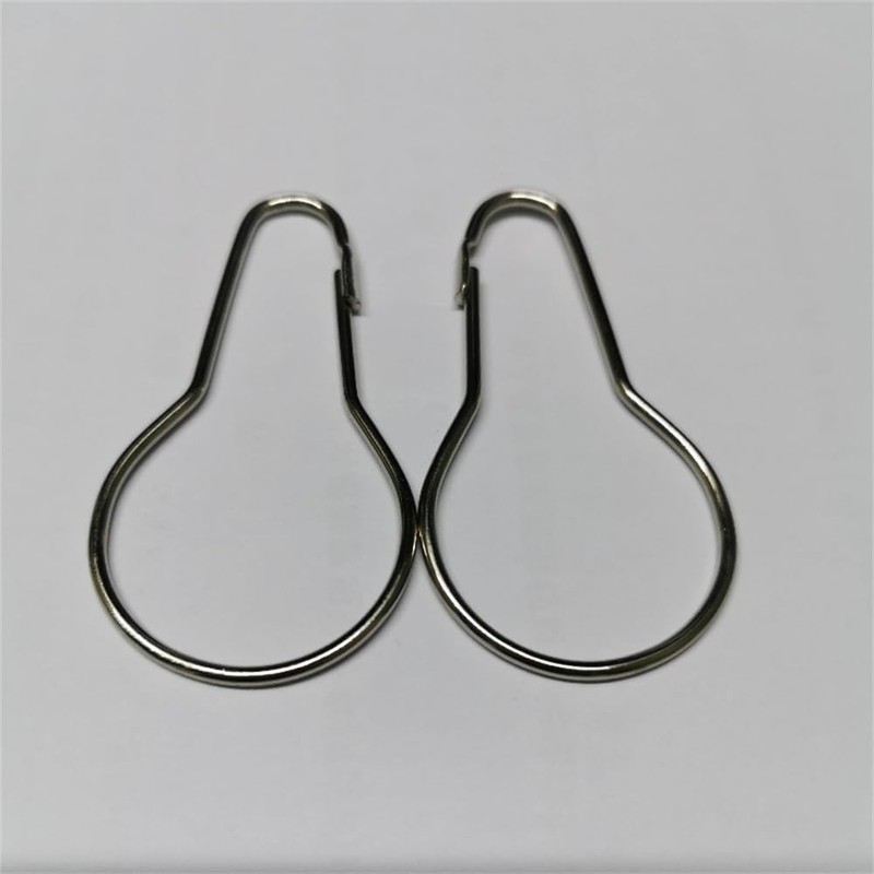 Silver Metal Shower Curtain Style Hanging Clip Chain Hooks Sorting