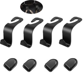 MOCOXYKLXY Car Hooks, Car Seat Hooks, 4 Pieces, Load Capacity: 44.1 lbs (20 kg), No Tools Required, Easy Installation, Multi-functional, Car Storage Hook, Perfect for Hanging Plastic Bags, Garbage