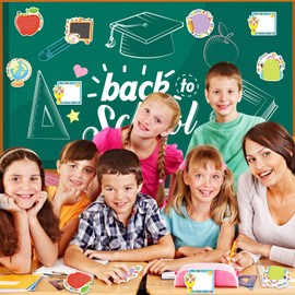 600 Pieces Teacher Sticky Note Pads, Funny School Bag Books Pens Flowers Teacher Sticky Notes Self Stick Teacher Notepad Small Memo Pads for Back to School Teacher Party Favor Supplies