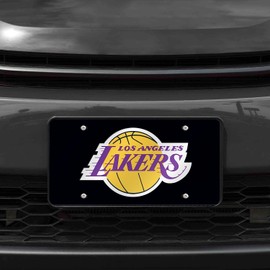 Rico Los Angeles Lakers Black Mirror Look Acrylic License Plate Laser Tag