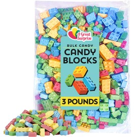 Building Blocks Candy - 3 Pound Bag - Building Block Candies - Candy Bricks Assorted Flavors - Edible Blocks Assortment