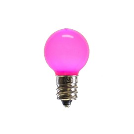 Vickerman G30 Pink Ceramic LED Nickel Base Bulb E12 .96Watts 120Volt Dimmable, 25 Bulbs per Pack