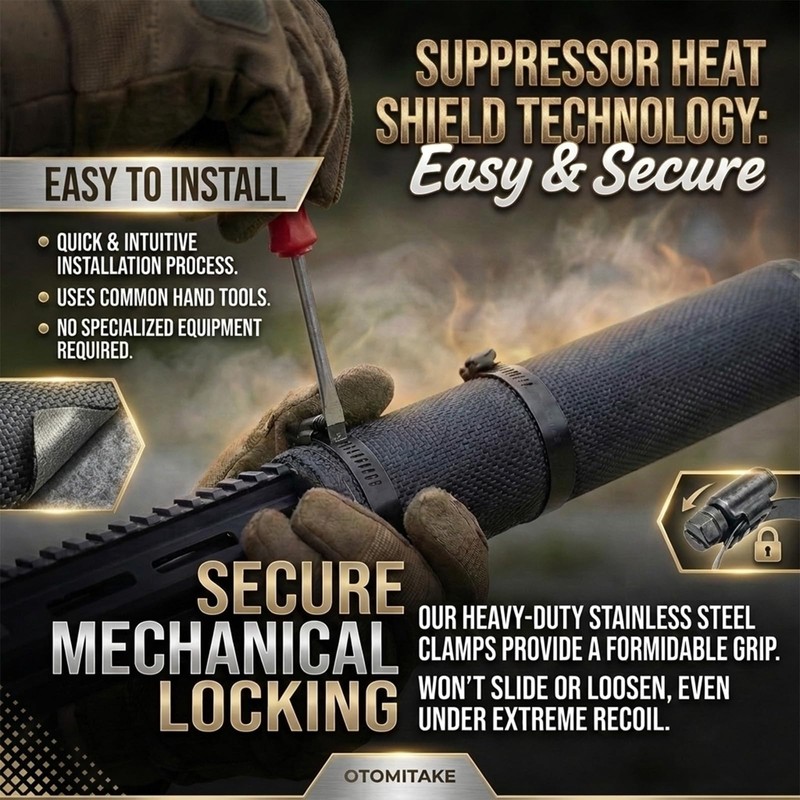 Otomitake Suppressor Cover (5/6/7/8/9 Inch) High Heat Resistant Suppressor Wrap