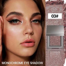 Hxssll Single Glitter Eyeshadow Palette Makeup– velvet Cream Shimmer MIni Eye Shadow,Velvet Eyeshadow Palette –Shimmer Eye Makeup – Vegan& Cruelty-Free. (03#Brown glitter, 1 Count (Pack of 1))