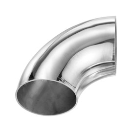 M METERXITY OD 2 Inch 90 Degree Mandrel Bend Elbow, Thicken 1.5 mm 304 Stainless Steel Exhaust Elbow Pipe for Car Modified Exhaust System, Stair Handrail Bend, Height 80 mm