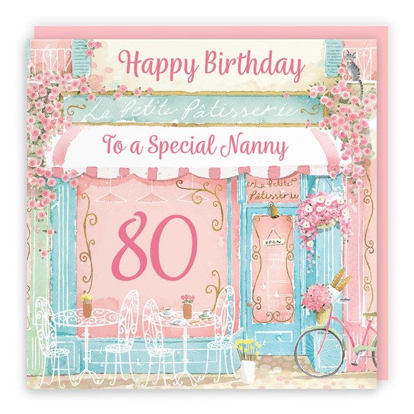 Hunts England - 80th Nanny La Petite Patisserie Birthday Card