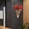 Gatuida Elegant Wall-mounted Flower Pot Rattan Cone Shaped Hanging Wall
