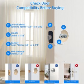 SPINMO Door Knob Modern Interior Design for Bathroom - Color Matte Black 3 Pack