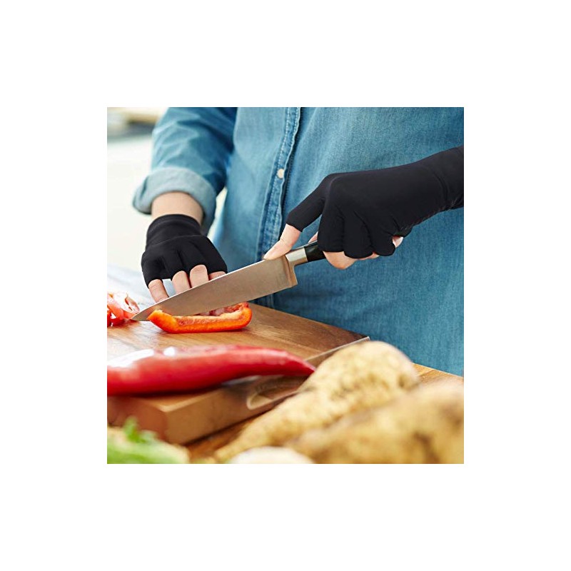 Copper Arthritis Gloves for Women Men, Fingerless Breathable & Moisture