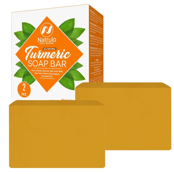Turmeric Soap Bar for Face & Body - All Natural Turmeric Skin Soap - Turmeric Face Soap Cleanses Skin - 4 Oz Turmeric Bar Soap for All Skin Types Made in USA