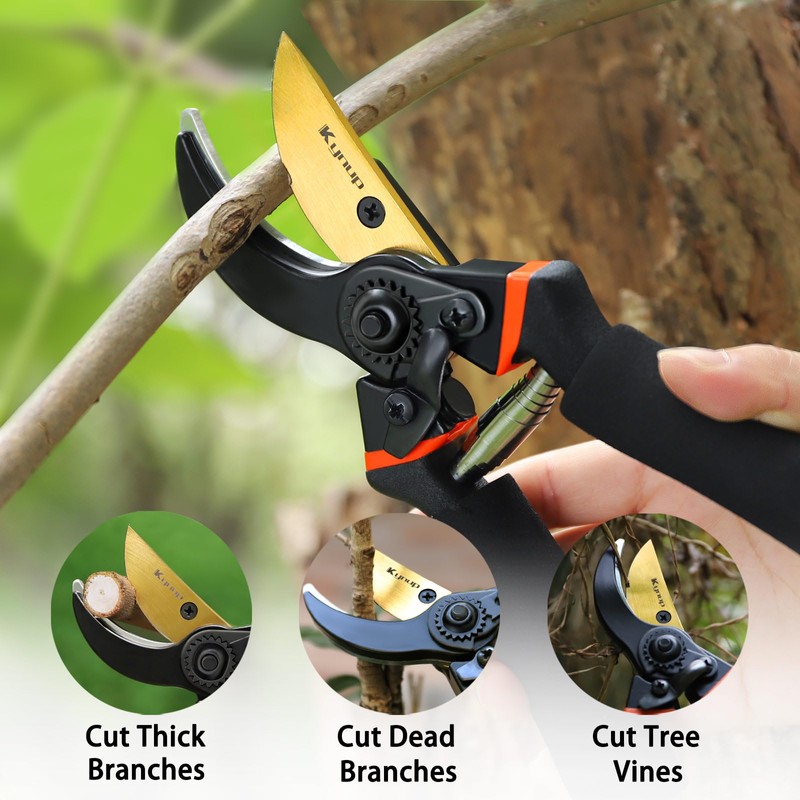 Kynup Pruning Shears 3 Pack Professional Pruner Set with Gardening