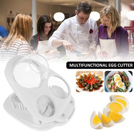 Egg Slicer for Boiled Eggs, 3 in 1 Stainless Steel Egg Cutter,Multifunctional Boiled Egg Cutter, Reusable Mushroom Slicer Salad Slicer Portable Egg Dicer for Soft Fruit Mushroom Strawberries