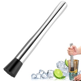 Cocktail Muddler, Stainless Steel Cocktail Muddler, 21 cm, Multifunctional Muddler, Mojito Masher, Stainless Steel Pestle for Cocktail Muddler for Kitchen, Bar, Restaurant