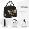 JIMOWANG Bee Black Portable Lunch Bag Compact Tote Bag Reusable