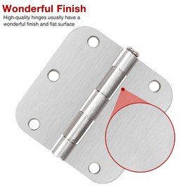 42 Pack Nickel Door Hinges Brushed Nickel 3 1/2 Interior Door Hinges Satin Nickel 3.5 Inch with 5/8” Radius Corners 3 ½"x 3 ½" Silver Hardware Controls JIW Garage Factory