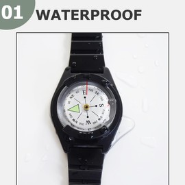 HVSENW Wrist Compass - Waterproof Pocket Compass - Basic Orienteering - Easy to Read - for Hiking, Camping, Outdoor Activities