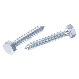 sourcing map Hex Lag Screws, M6 x 40mm Carbon Steel Zinc Plated Full Thread Self-Tapping Bolts for Wood Screw 25Pcs
