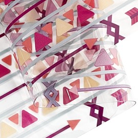 ONEART - Rollo de vinilo de TPU transparente con flecha triangular, 12 x 54 pulgadas, tela de vinilo transparente con patrón bohemio para proyectos de bricolaje