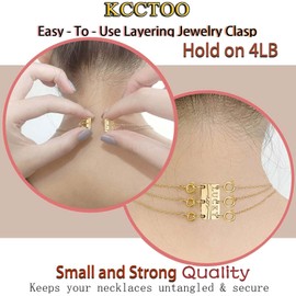 kcctoo Necklace Layering Clasp Womens Jewelry Separators 18K Gold and Silver Magnetic Multiple Necklace Clasp for Women Layered Look