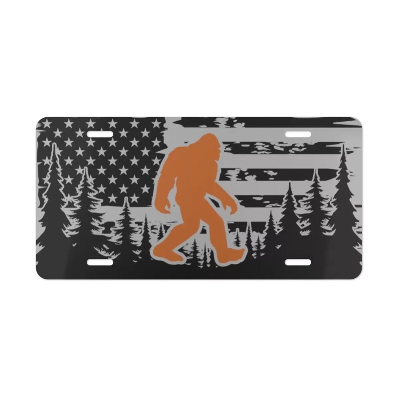 BLVD Bigfoot Sasquatch Licence plate Vanity Plate American flag Bigfoot