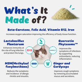 Branvine Respiratory Guardian for Cats - Supports Lung Health, Nasal, Bronchial and Oxygen (117g) with Quercefit® and Respiratory Probiotics