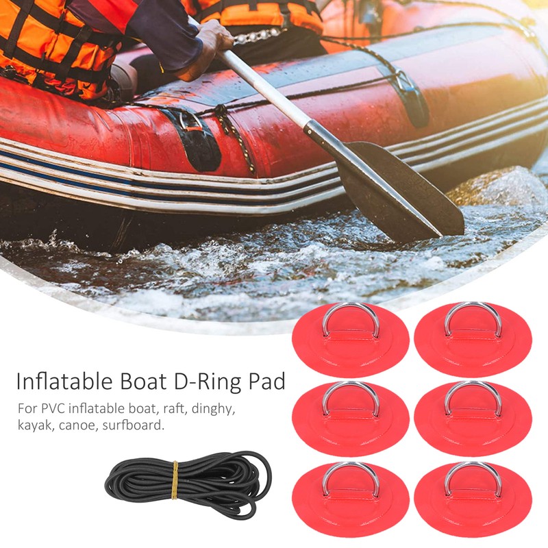 6pcs Inflatable Boat Kayak DRing Pad Patch Marine Fixed Buckle