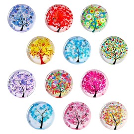 Yistoi Pack of 12 Fridge Magnets, Decorative Magnets for Fridge, Whiteboard, Magnetic Board, Crystal Glass, Soft Magnets, Children, Family, Kitchen, Living Room, Bedroom, Office, Gift